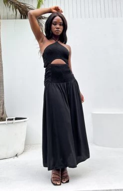 Beginning Boutique Dresses Sammie Black Cut Out Maxi Dress