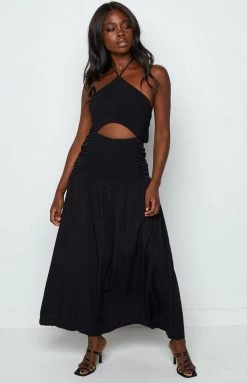 Beginning Boutique Dresses Sammie Black Cut Out Maxi Dress