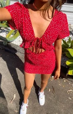 BB Exclusive Santorini Nights Dress Red Spot