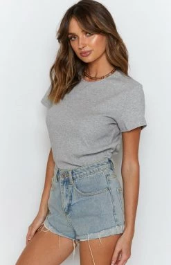 BB Exclusive Tops Sarah Ribbed Tee Grey 14 BB Exclusive Tops Sarah Ribbed Tee Grey