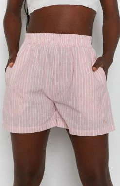 Emma Rose X Beginning Boutique The Sarah Shorts Pink Pinstripe Bottoms