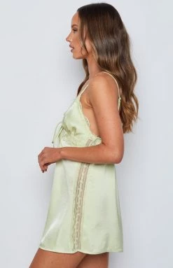 BB Exclusive Satin Etienne Night Dress Green
