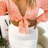BB Exclusive Savannah Orange Floral Crop Top