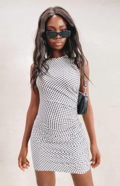 BB Exclusive Sawyer Tank Mini Dress Mono Gingham