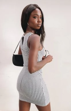 BB Exclusive Sawyer Tank Mini Dress Mono Gingham