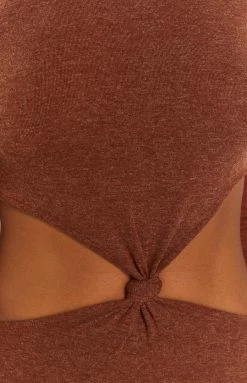 Beginning Boutique Say My Name Midi Dress Brown Dresses