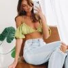 BB Exclusive Selbie Puff Sleeve Top Sage Tops