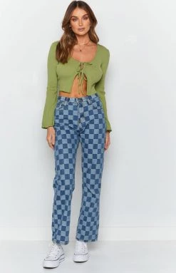 BB Exclusive Selma Knit Crop Green Tops