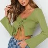BB Exclusive Selma Knit Crop Green Tops