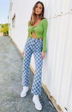 BB Exclusive Selma Knit Crop Green Tops