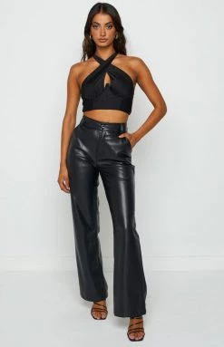 Beginning Boutique Tops Senorita Black Halter Top