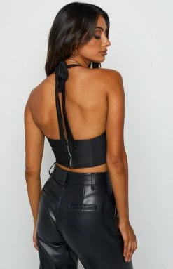 Beginning Boutique Tops Senorita Black Halter Top