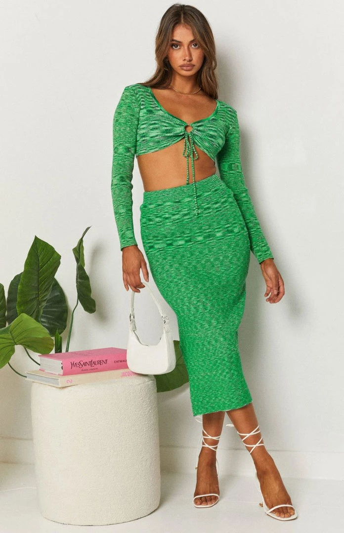 Beginning Boutique Sensation Midi Skirt Green Bottoms 2 Beginning Boutique Sensation Midi Skirt Green Bottoms