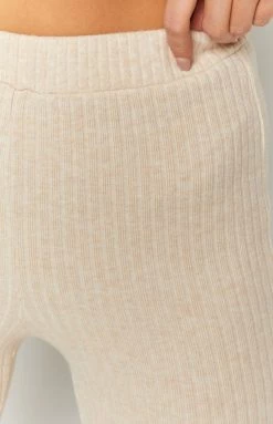 Beginning Boutique Serene Knit Pants Beige Bottoms