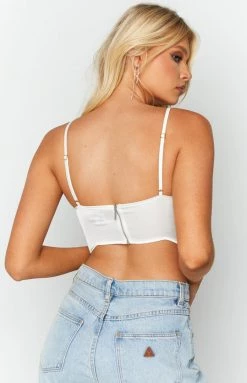 BB Exclusive Shania White Satin Top