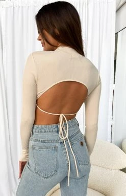 Beginning Boutique Shauna Sand Long Sleeve Top