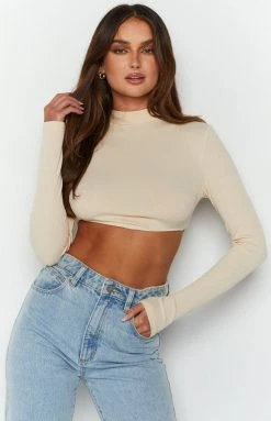 Beginning Boutique Shauna Sand Long Sleeve Top