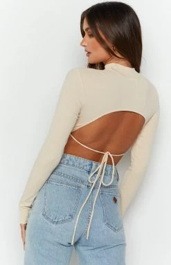 Beginning Boutique Shauna Sand Long Sleeve Top