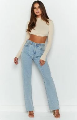 Beginning Boutique Shauna Sand Long Sleeve Top