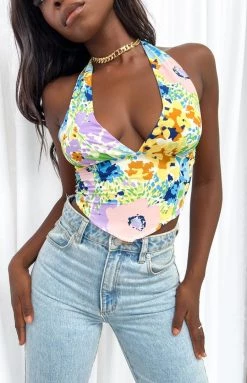 Beginning Boutique Shawnee Multi Halter Top Tops