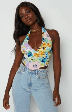 Beginning Boutique Shawnee Multi Halter Top Tops