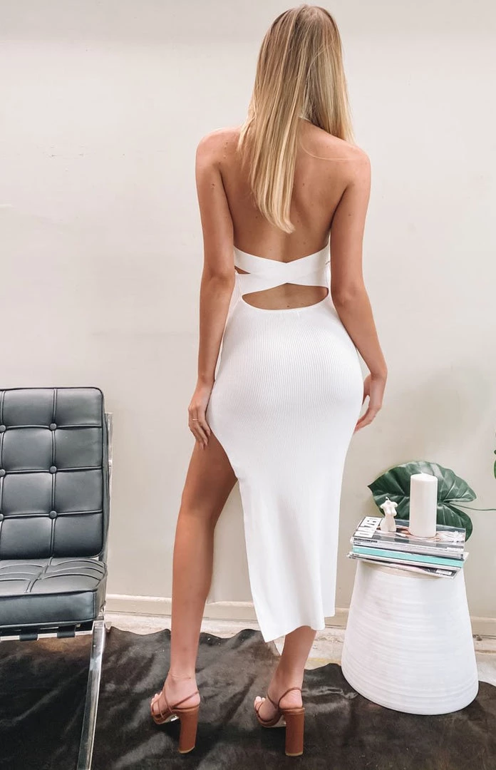 Beginning Boutique She's Not Afraid Halter Midi Dress White Dresses 8 Beginning Boutique She's Not Afraid Halter Midi Dress White Dresses