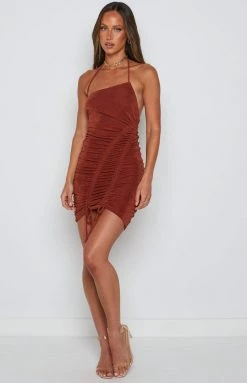 Beginning Boutique Sidney Brown Ruched Dress 11 Beginning Boutique Sidney Brown Ruched Dress