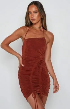 Beginning Boutique Sidney Brown Ruched Dress 10 Beginning Boutique Sidney Brown Ruched Dress