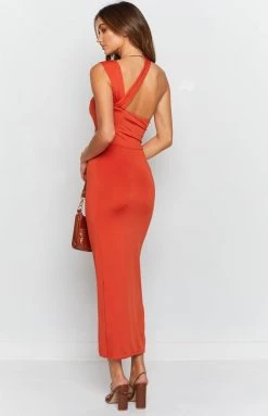 Beginning Boutique Dresses Sienna Midi Dress Orange