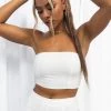 BB Exclusive Tops Sienna White Linen Bandeau Top