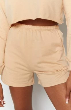 Beginning Boutique Simona Two Piece Lounge Set Beige Bottoms