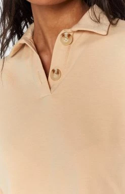 Beginning Boutique Simona Two Piece Lounge Set Beige Bottoms