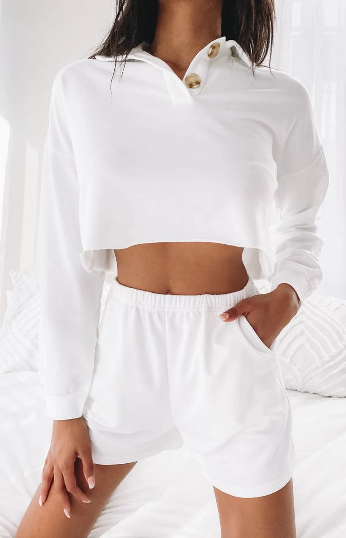 Beginning Boutique Simona Two Piece Lounge Set White 1 Beginning Boutique Simona Two Piece Lounge Set White