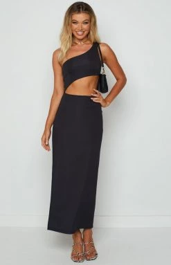 BB Exclusive Simone Black Cut Out Maxi Dress