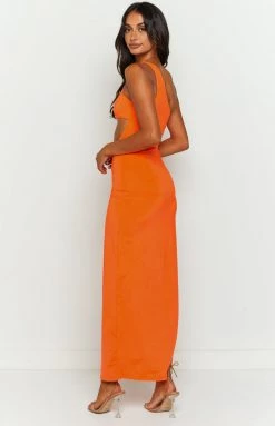 BB Exclusive Simone Orange Cut Out Maxi Dress