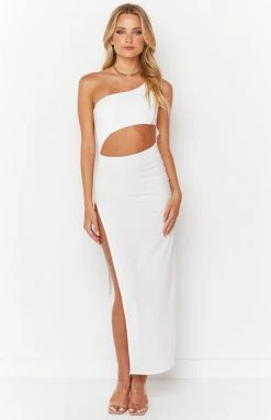 BB Exclusive Simone White Cut Out Maxi Dress Dresses