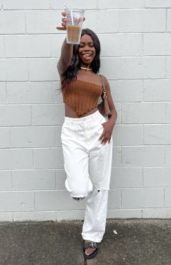 Beginning Boutique So Bold Scarf Top Brown Tops