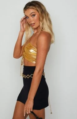 BB Exclusive So Peachy Crop Gold Tops