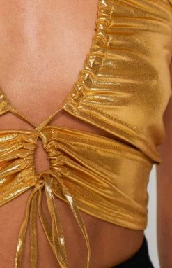 BB Exclusive So Peachy Crop Gold Tops