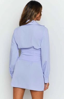 BB Exclusive Dresses Social Mini Shirt Dress Blue