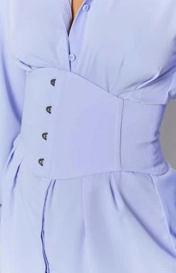 BB Exclusive Dresses Social Mini Shirt Dress Blue