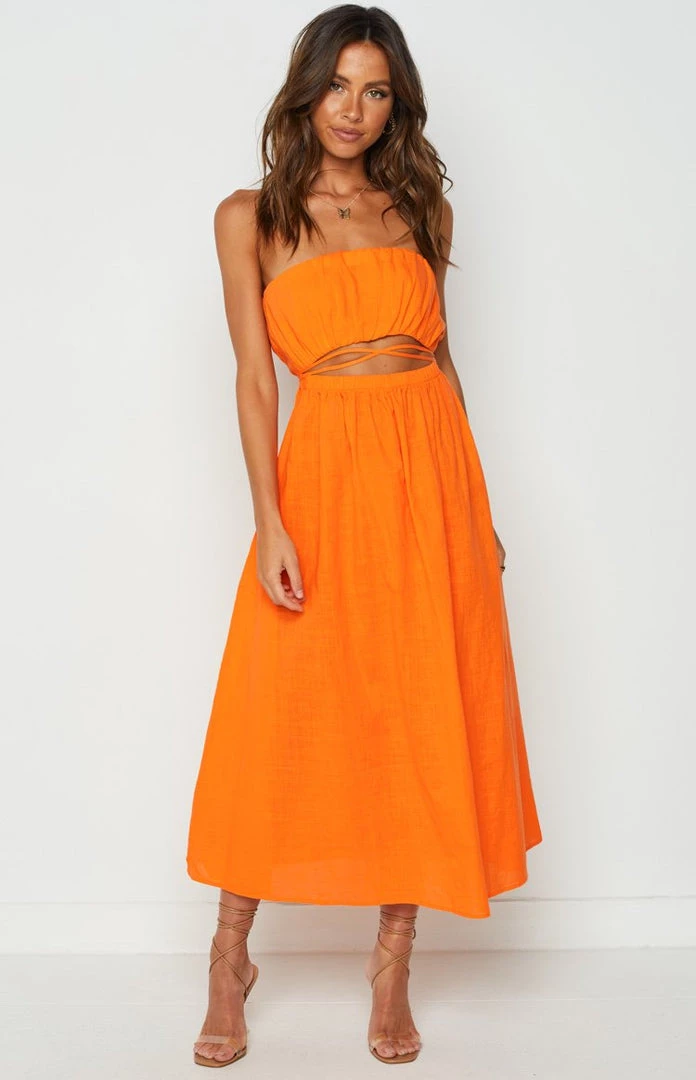 Beginning Boutique Soho Orange Midi Dress Dresses 2 Beginning Boutique Soho Orange Midi Dress Dresses