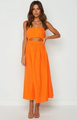 Beginning Boutique Soho Orange Midi Dress Dresses 9 Beginning Boutique Soho Orange Midi Dress Dresses