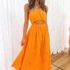 Beginning Boutique Soho Orange Midi Dress Dresses