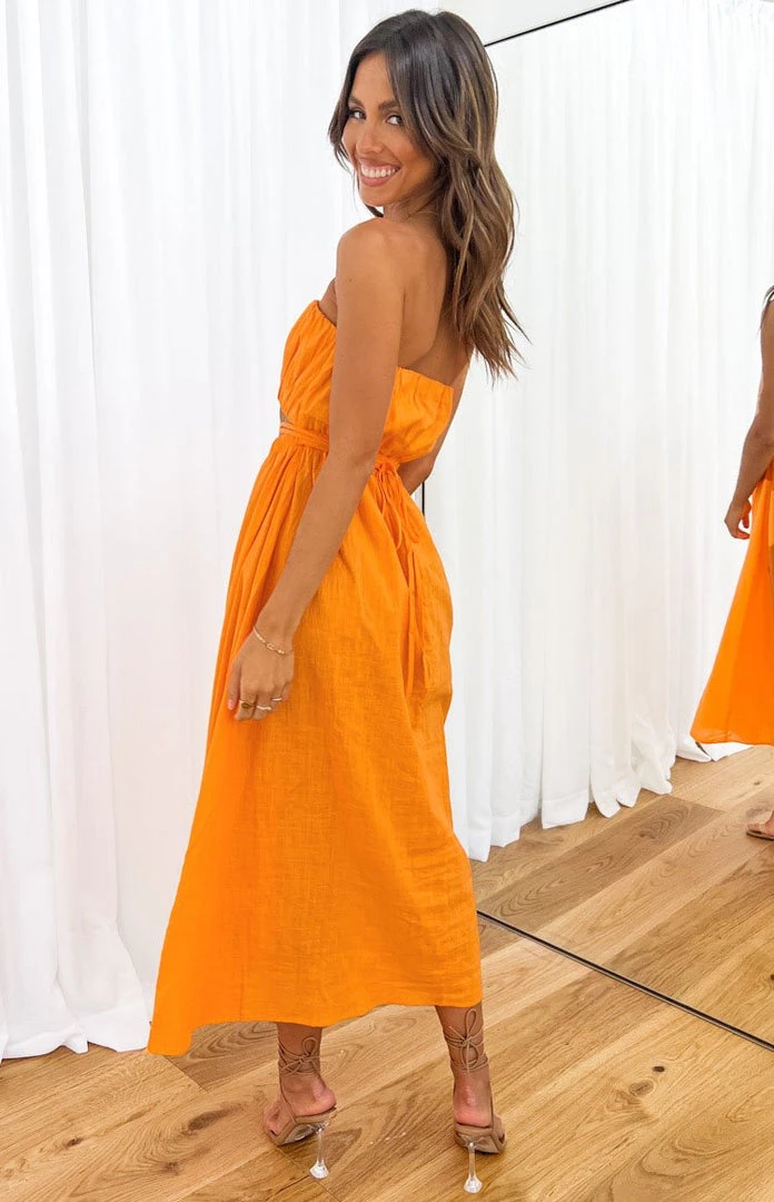 Beginning Boutique Soho Orange Midi Dress Dresses 7 Beginning Boutique Soho Orange Midi Dress Dresses