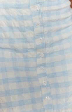 BB Exclusive Bottoms Sol Button Up Skirt Blue Gingham