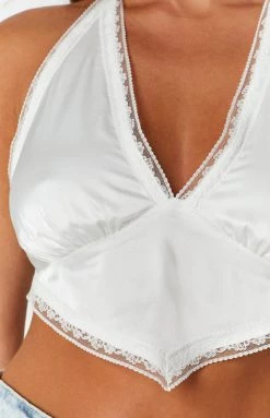 BB Exclusive Tops Solita White Halter Top