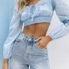 BB Exclusive Sophia Crop Top Blue Tops