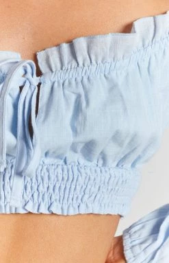 BB Exclusive Sophia Crop Top Blue Tops