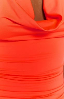 BB Exclusive Spellbound Orange Cowl Mini Dress Dresses 11 BB Exclusive Spellbound Orange Cowl Mini Dress Dresses